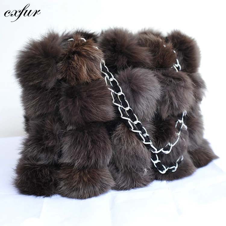 Cxh11d Wide Varieties Women Bag Handbag Brown Rabbit Fur Bags Buy
