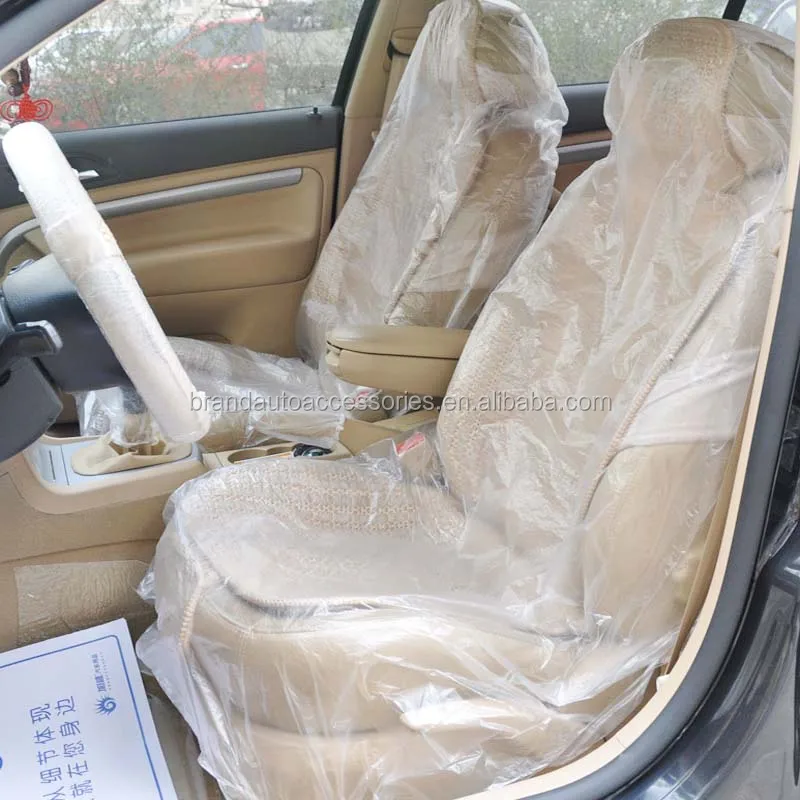 LDPE White Color Disposable Car Seat Cover for Front Seat Plastic Car Seat Covers