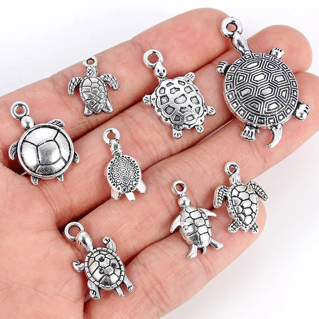 53447 Retro Silver Alloy Lovely Turtle Jewelry Crafts Pendants Charms  20pcs 