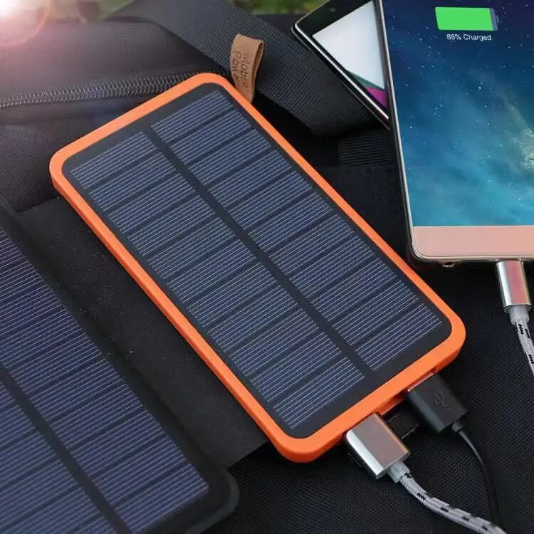 Outdoor Powerbank with 3 Fold Solar Panel 10000mah 20000mah 30000mah Phone Laptop Charger Waterproof Portable Solar Power Bank