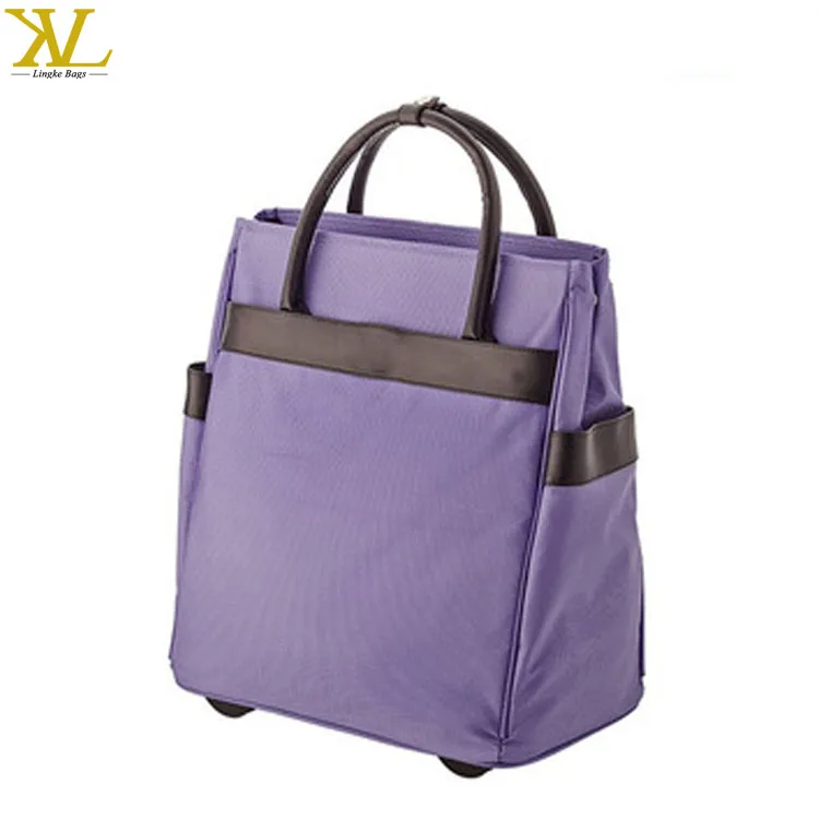 Borsa Da Lavoro Donna Insegnante Borsa Tote Per Insegnanti Luxja Con Carrello Staccabile - Tasche Multiple, Viola, 34x28x33cm Borsa Organizzata Insegnanti - 2