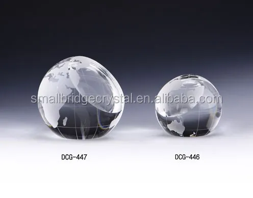 Sandblasted earth crystal ball paperweight