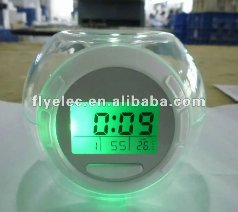 Novelty Transparent Colorful Change Lights Natural Animal Sounds Alarm Clock Battery Powered Cheap Price