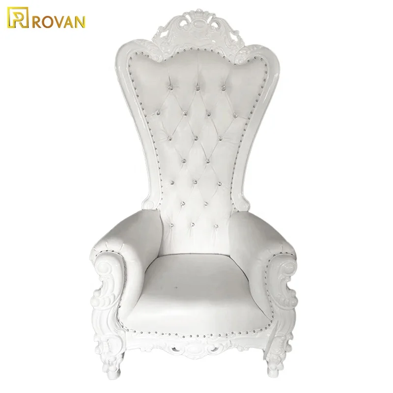 king and Queen High Back Cheaper pink king Sliver Throne Chairs High Back Royal Luxury Wedding Chair for Groom and Bride