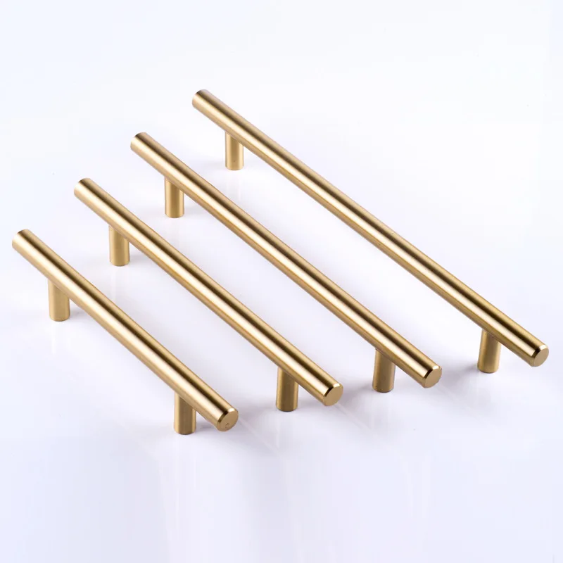 Brushed Gold Cabinet Handle Drawer Pulls Knob