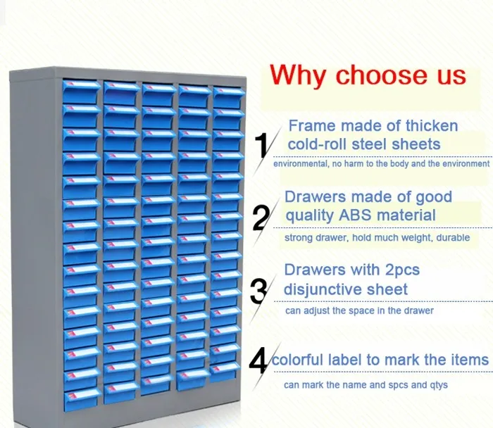 Plastic Drawer Parts 75 Drawers Electronic Component Storage