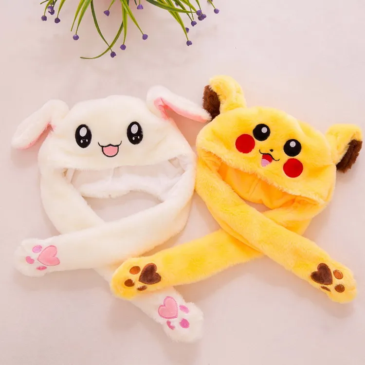 
Уха перемещение танцы детская одежда белого, розового, желтого цвета насосная Кролик Банни стиль плюшевый шарф шапка 