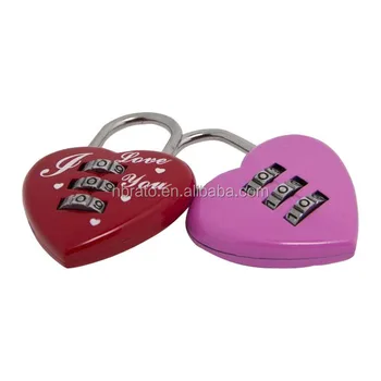 Cheap Promotion I love you combination heart lock Gift Heart Shaped Combination lock