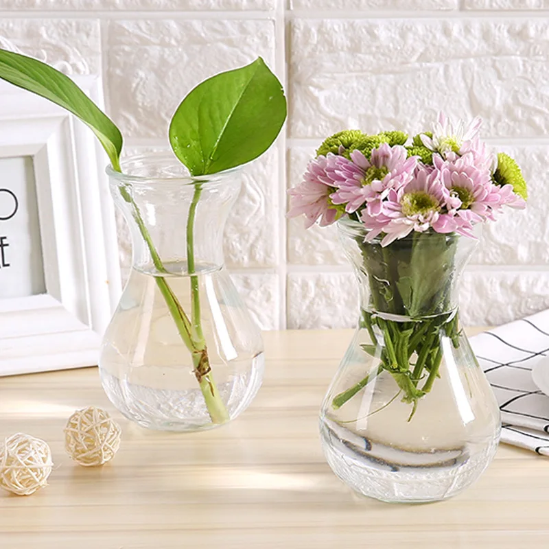 Fancy Rope Hanging Clear Trumpet Crystal Flower Glass Vases for Wedding Home Decoration Glass Vase Shapes and Names
