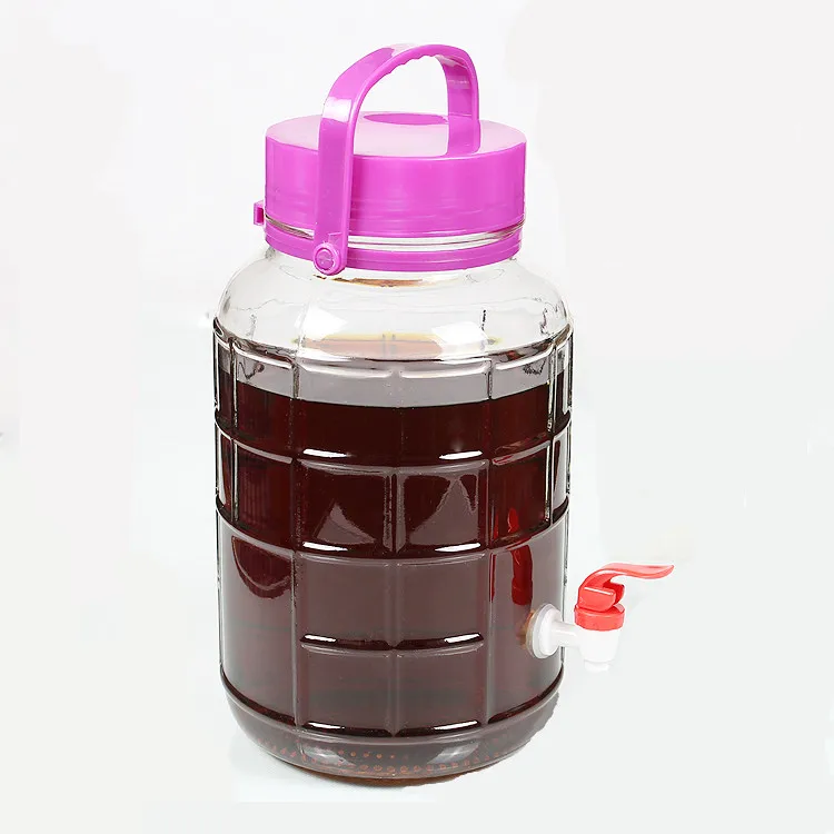 4 L Big Glass tank for Fermented Red Wine Fruit Vintage Glass Water  Dispensers With Tap