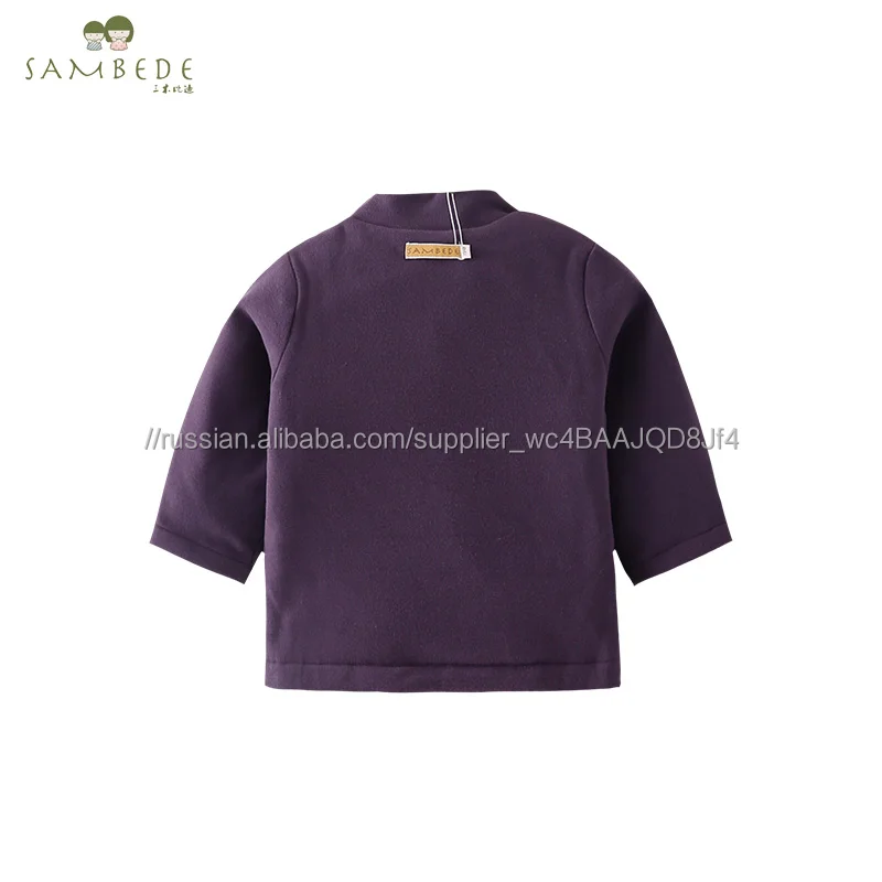Sambede маленьких девочек зимняя одежда с вышивкой футболка с круглым вырезом и длинными рукавами SM6D5668