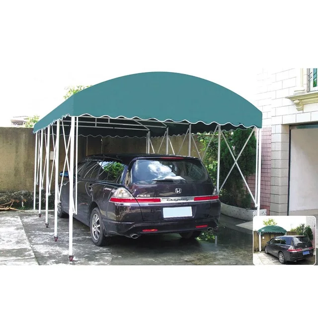 Wonline Carport Auto Shelter 10x15x8ft Portable Outdoor Car Garage Storage Shed Canopy for Cars Green Round Top Style Green