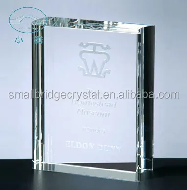 Troféu de livro de cristal K9 e lembrança de troféu de cristal