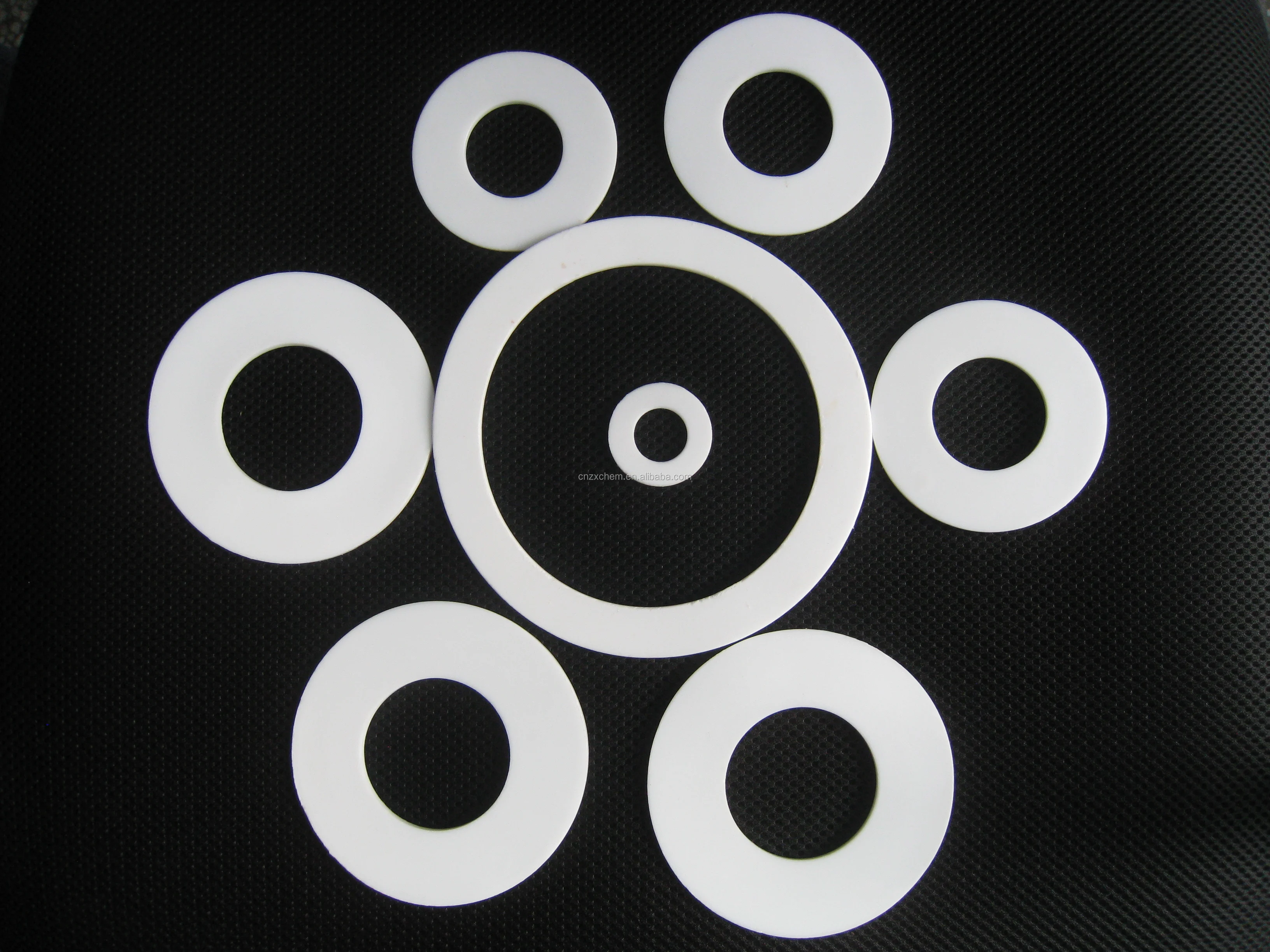 
 PTFE material gasket ptfe disk filled PI/carbon/bronze for pneumatic pump piston seal  