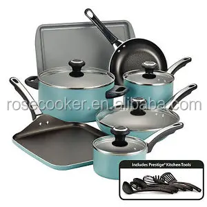 15 piece nonstick arc cookware /megaware cookware/korkmaz cookware