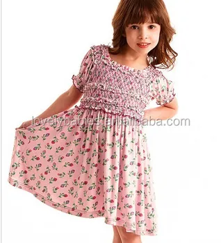 2021 new Baby Long sleeve orange Girls floral dress cotton dresses for girl