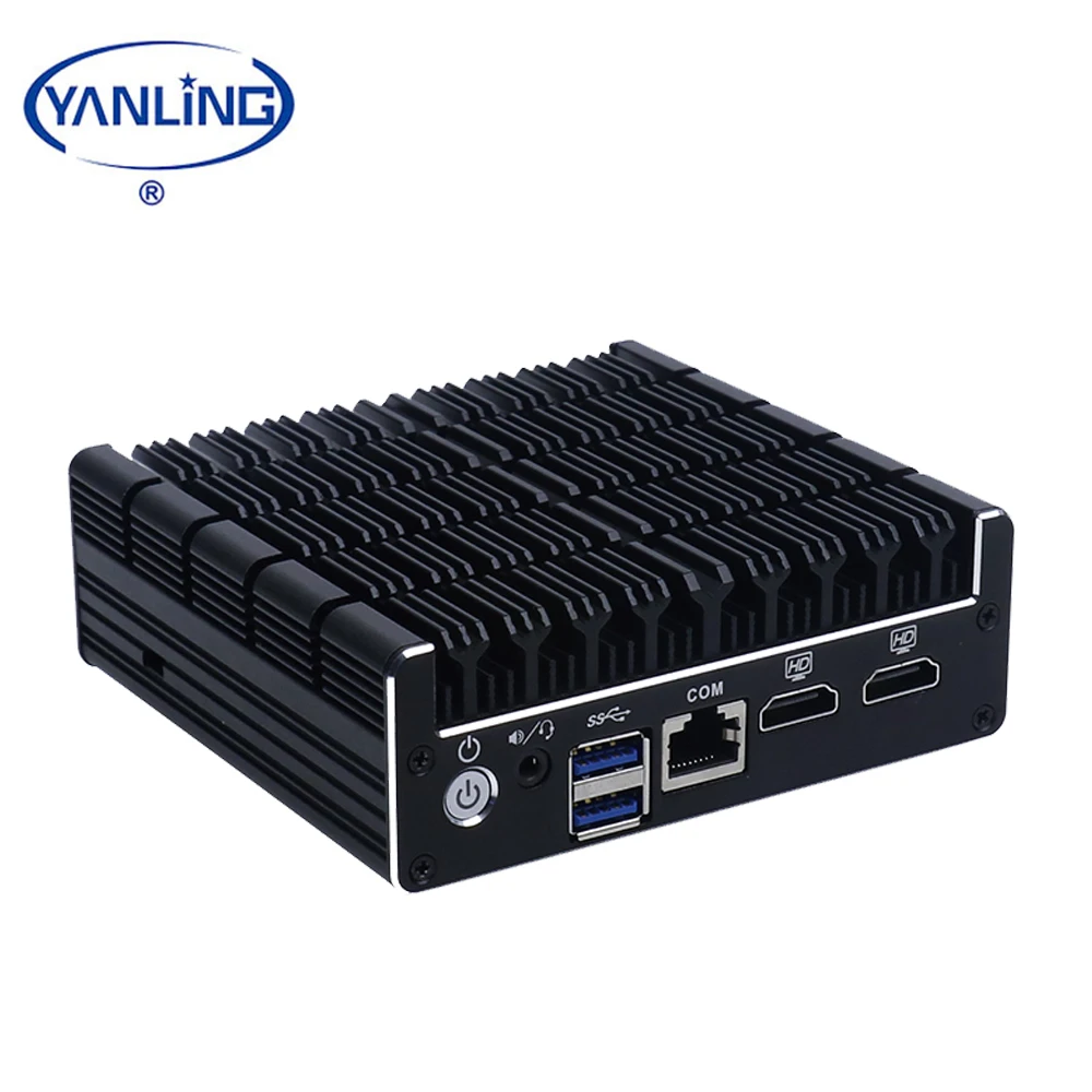 New Arrival Hot Intel Celeron J3060 Dual Core NUC Computer 4GB Video Memory DDR3 RAM Fanless Industrial Desktop Mini PC 2 LAN US