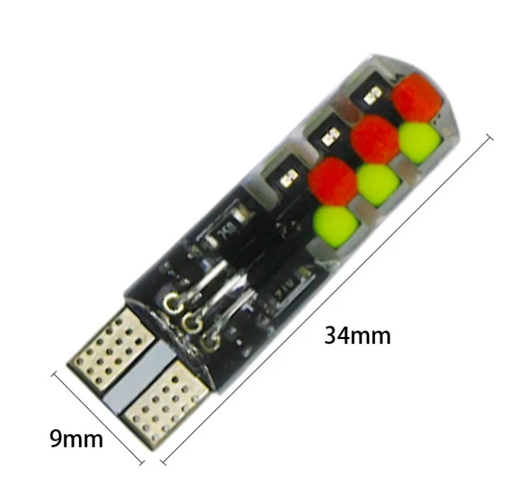 T10 COB 12smd Silicon Memory Function T10 Led Rgb Reading Light Bulb With Remote Controller