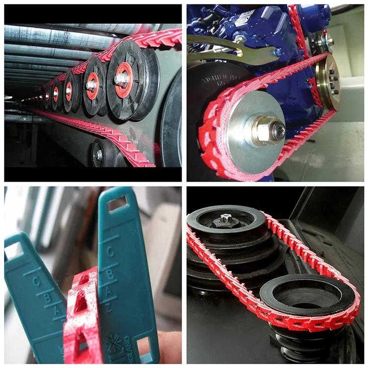 Z10/3L Twist V Orange Color Nut Pu Link Belt with Rivets