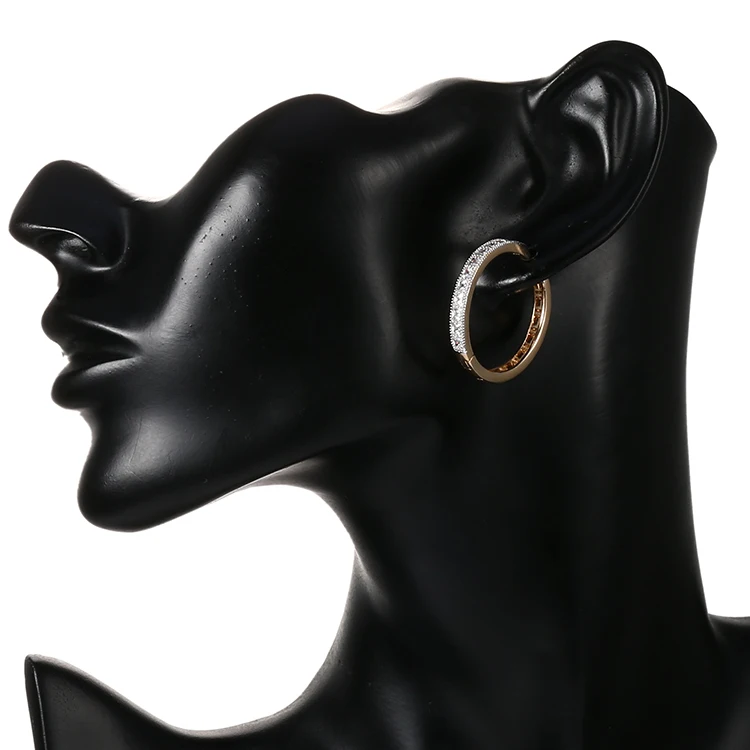 Latest Simple Style Beautiful Gold Plated CZ Bali Round Earring Designs for Women