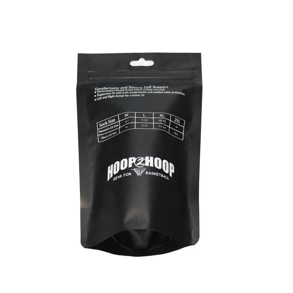 Customized Stand up Pouch Zipper Plastic Package Bag for Socks Packaging/Cloth Packaging/Underwear Packing