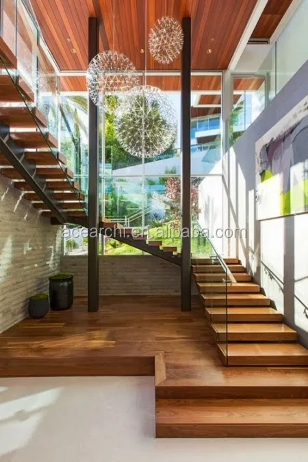 Modern Design Indoor Models of Stairs for Second Floor with Mono Stringer