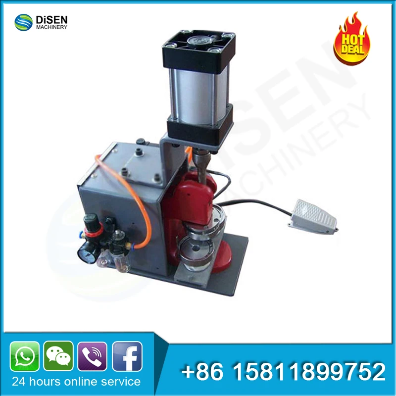 Pneumatic Pin Cloth Name Badge Machine Round square Oval Automatic Metal Button Badge Making Machine