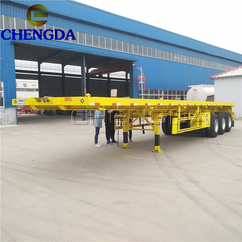 Tri-axi 30 40 Ton Low Flatbed Semi Trailer