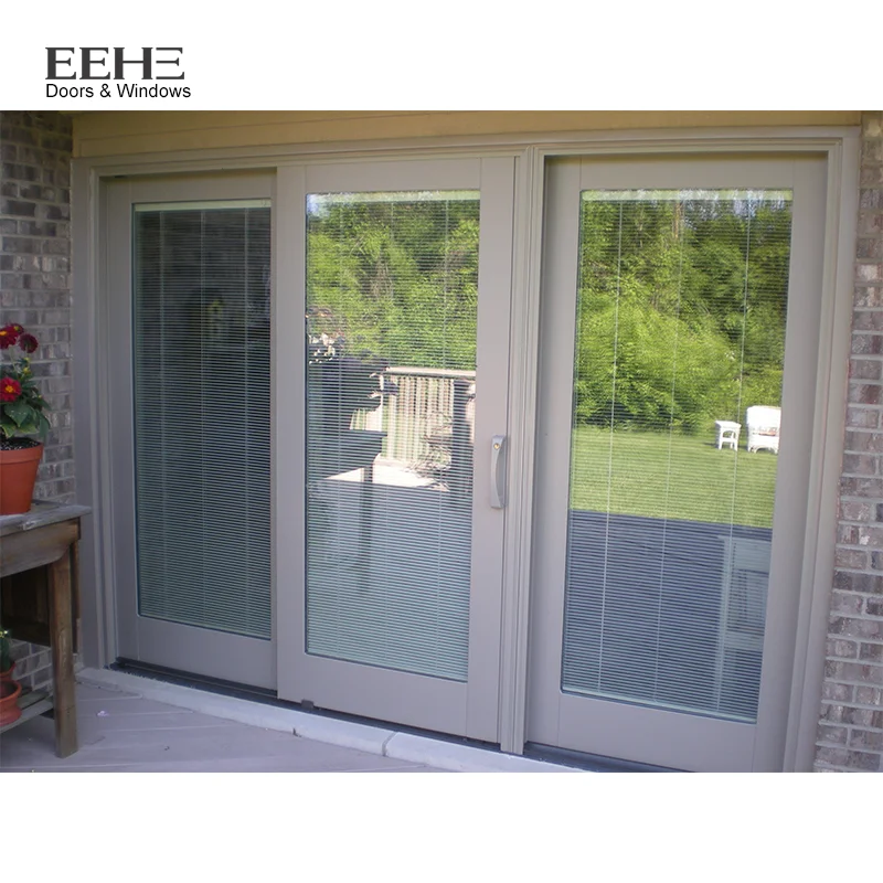 Commercial Smart Automatic Triple Glass Sliding Glass Doors