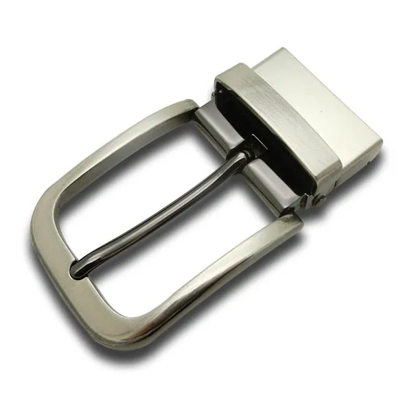 Wholesale Design Custom Logo Engraved Plating Garment Twisted Type Zinc Alloy Reversible Double-Sides Belt Pin Buckles