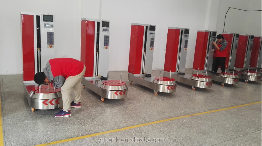 Model LP600F-L Airport Luggage Wrapping Machine in Miami Airport