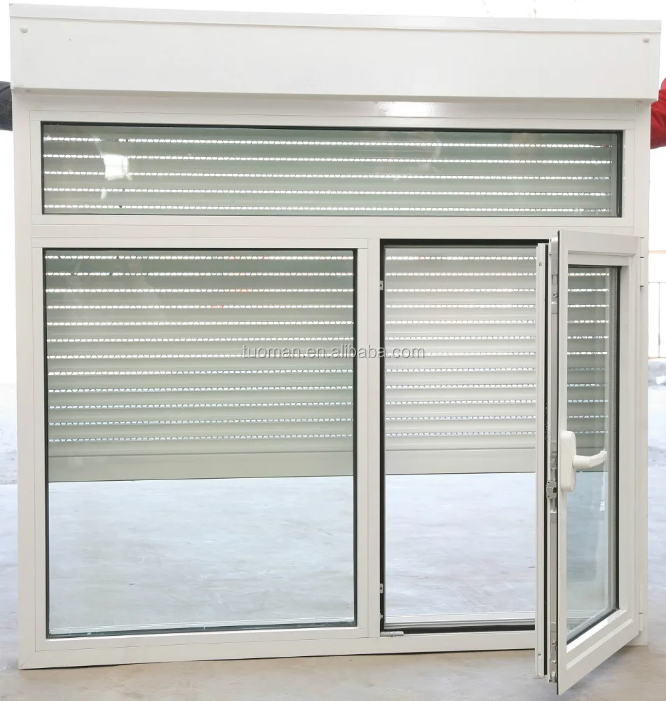 TOMA Monoblock Aluminium Window with Roller Shutter Automatic Louver Window