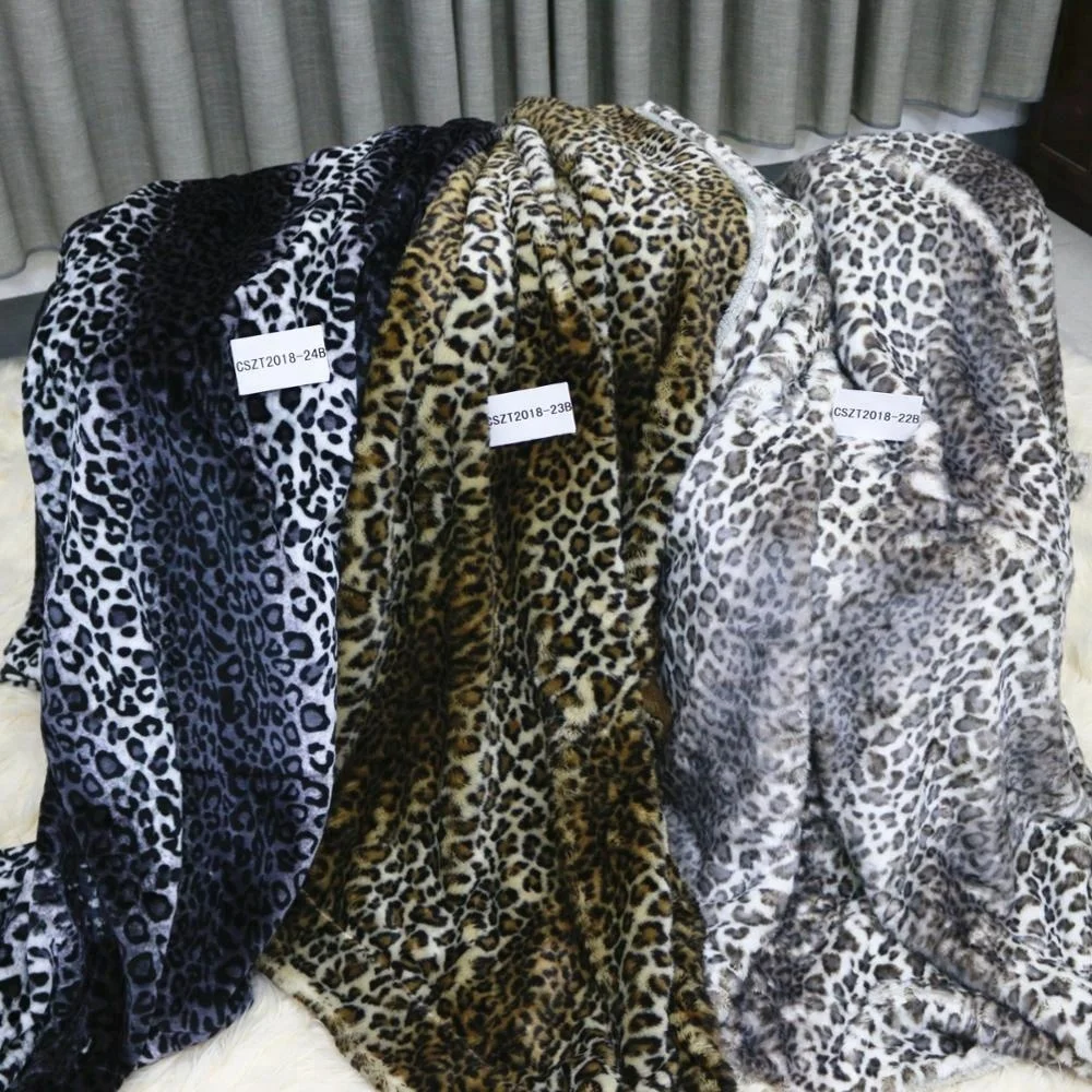 150*200cm Faux fur blanket animal print