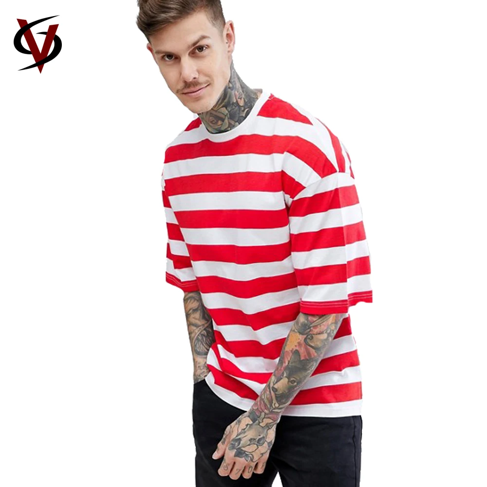  Custom Made Shirts Red and White Striped Shirt