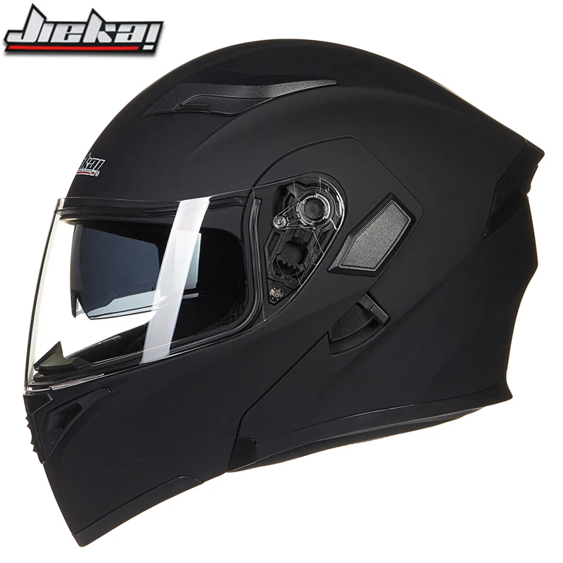 Jiekai ECE Approved Motorcycle Helmet Matte Black Double Visor