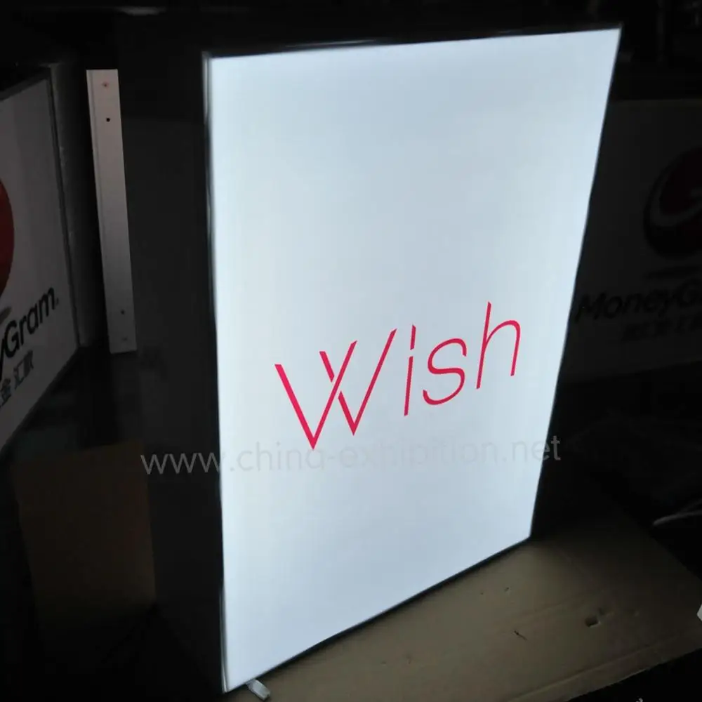 Expo Seg Light Box Double Side Aluminum Profile Frame Graphic Advertising Light Box With Footbase