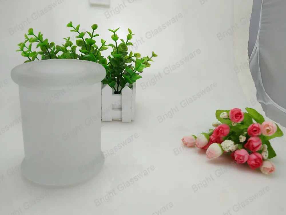 Glass Libbey Status Jar Frosted Glass Candle Jars with Lids