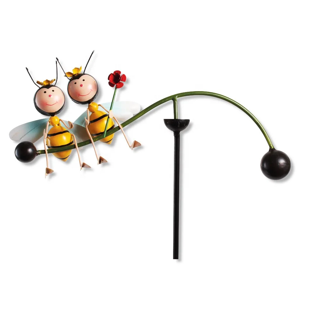 Yard Planter Stake Metal Art Home  bee  2