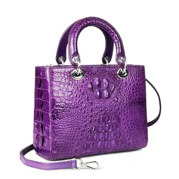 Custom Luxury genuine crocodile skin bag for lady designer leather women bags handbags