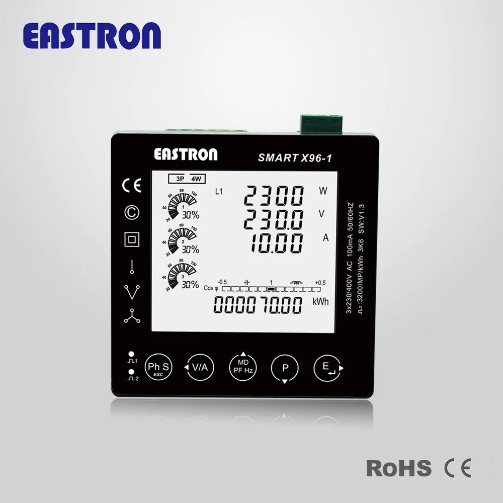 Smart X96-1 RS485 Multi-function Smart Power Analyzer, Three Phase Panel Digital Solar Power Meter with Modbus