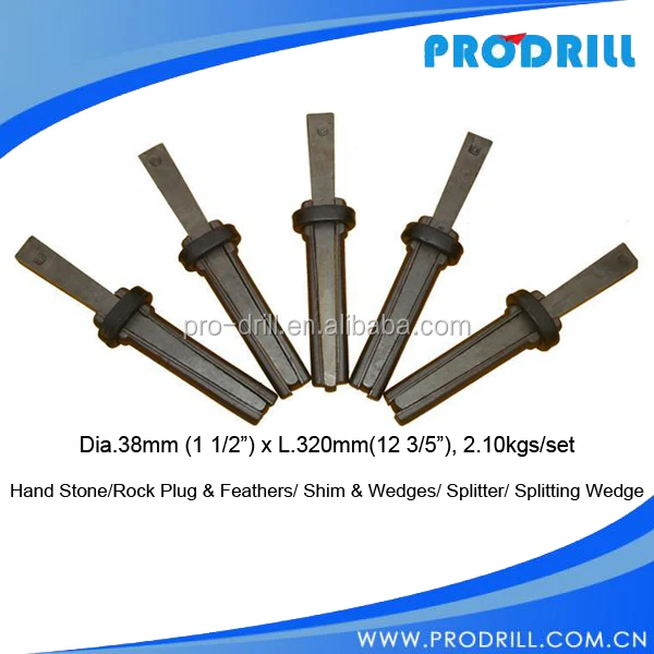 Plug and Feather Wedges Traditional Splitting Wedge and Shims Plug and Feathers for Breaking Rock