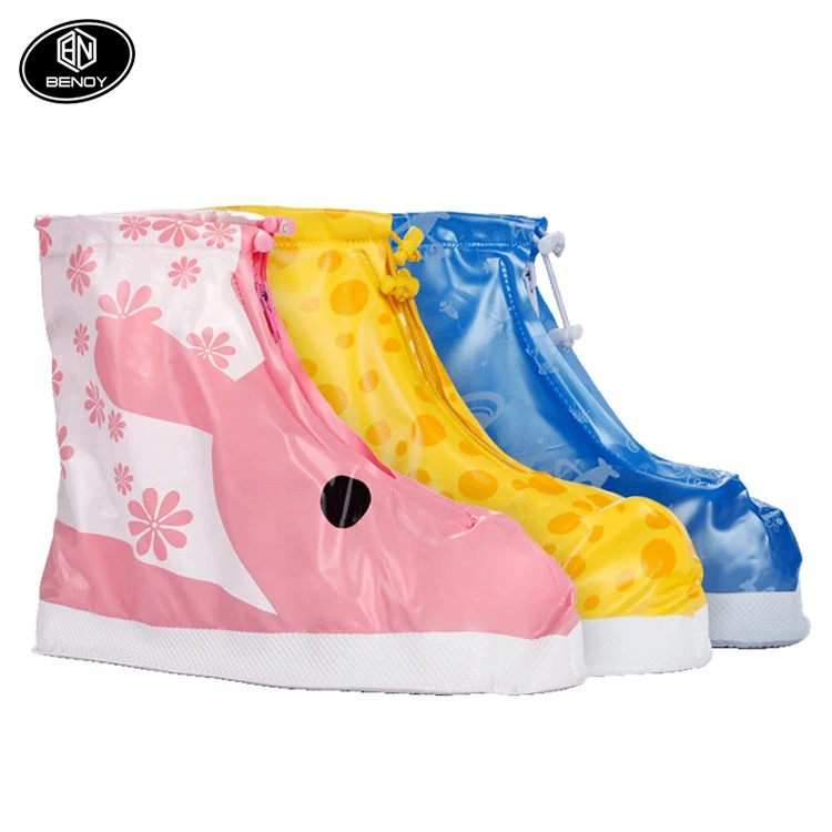 Детский мультяшный водонепроницаемый чехол для обуви из ПВХ езды на велосипеде и занятий открытом воздухе в дождливый