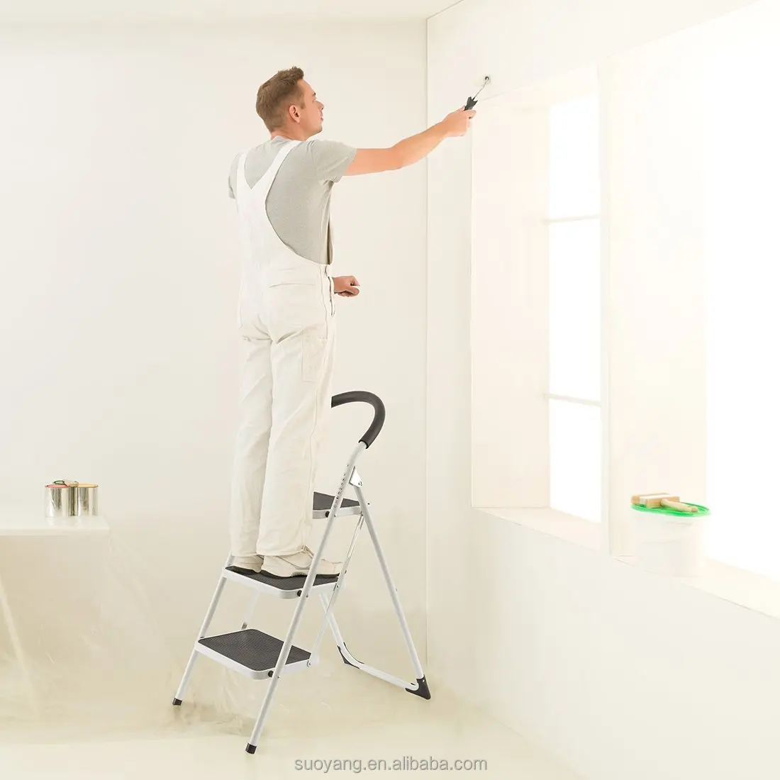 step stool with side handle