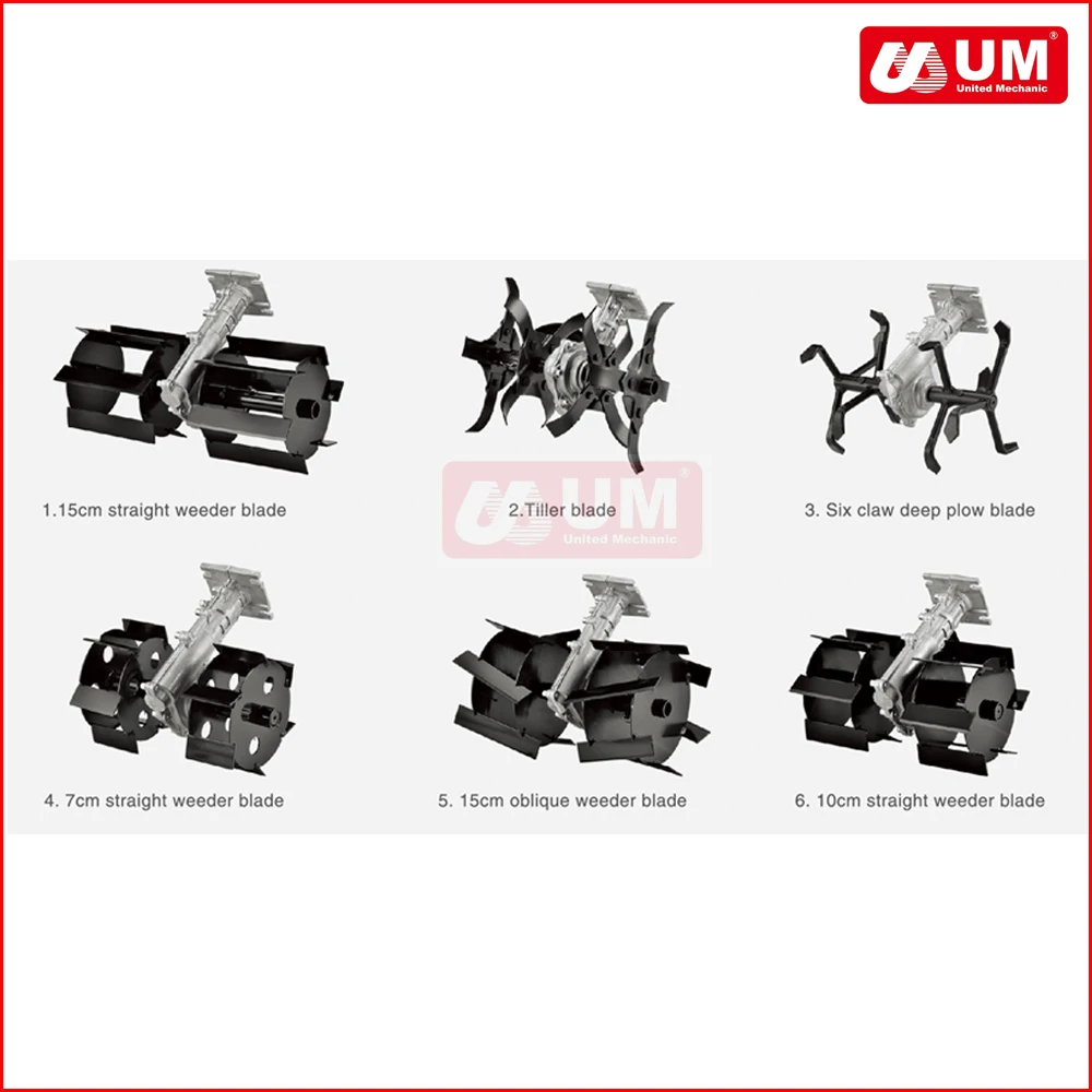 Gasoline Powered Weeding Scarifying Wheel Weeder Tiller Head