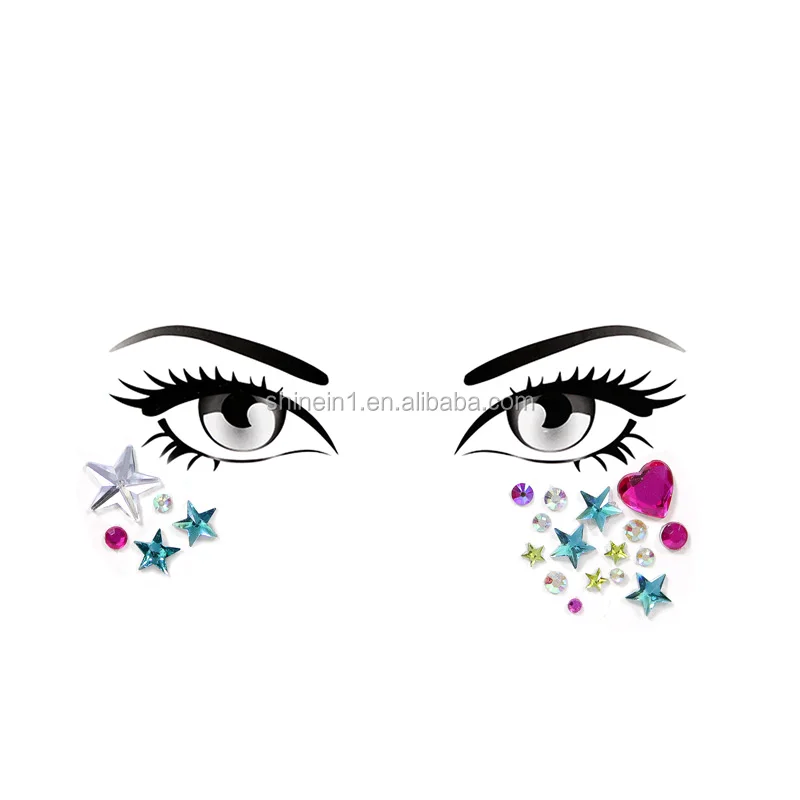 Shinein Newest Makeup Crystal Face Gem Sticker Temporary Star Heart