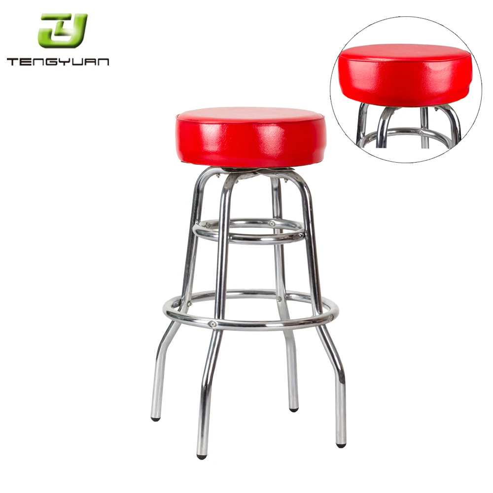 Modern Design Chrome Restaurant Metal Cushion Swivel Counter Bar Stools for Hotels Dining and Outdoor Use