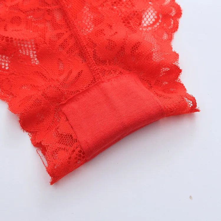 Wide Waistband 2 Button Decorated Super Sexy Seamless Lace Bikini Panties