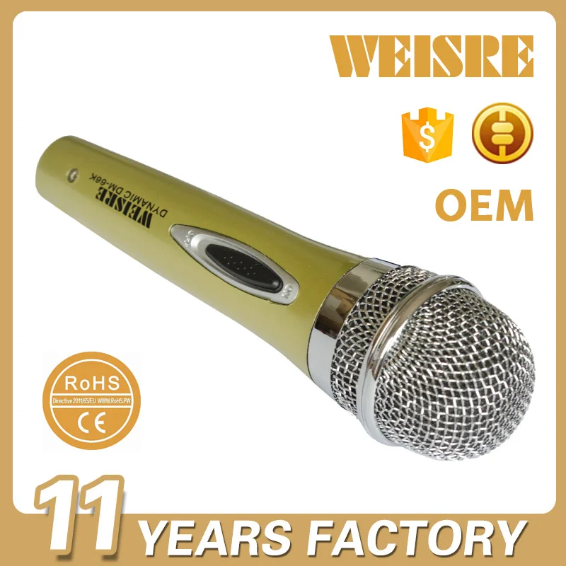 Brown Color Dynamic Plastic Microphone with Long Switch