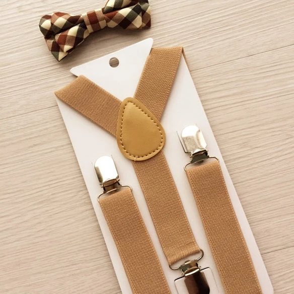 Детские подтяжки бежевого цвета