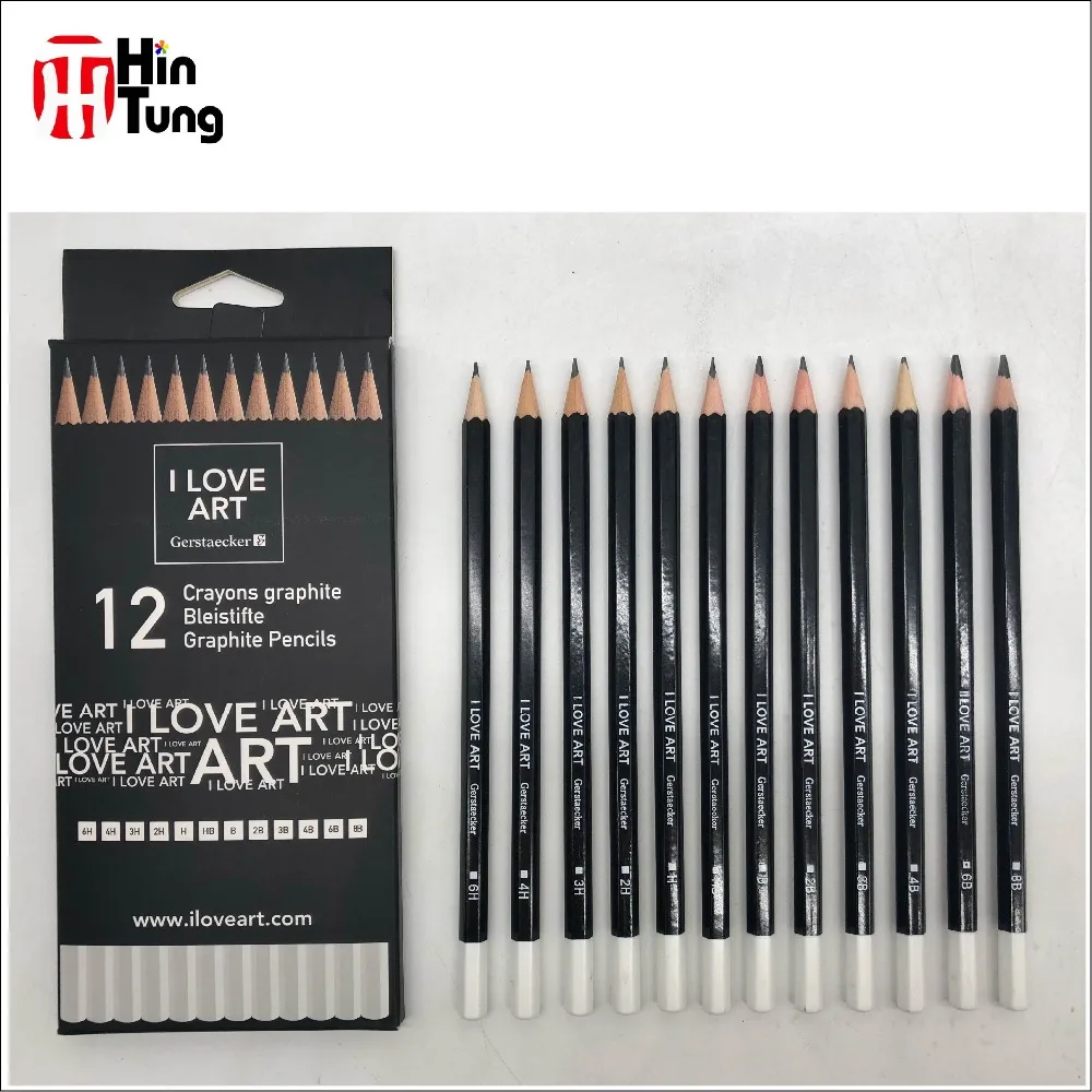 12pcs Sketching Pencil Graphite Pencil 